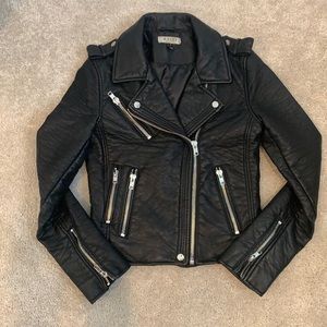 Wyatt Collection Faux/Vegan Leather Moto Jacket